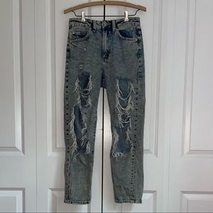 NWOT Garage High-Rise Ripped Mom Jeans